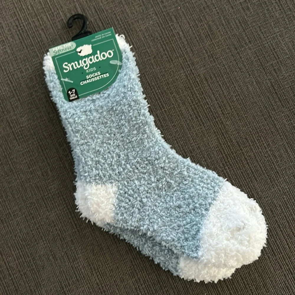 Kids Cozy blue socks , shoe sz 1-7